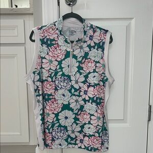 Coral Bay Golf.  Women's Floral Sleeveless Top - Multicolor